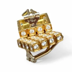Boucles d'oreilles clips diamants en or jaune 18 carats