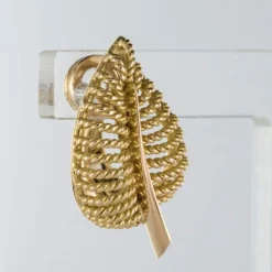 Boucles d'oreilles clips feuilles d'or