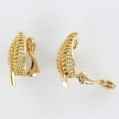 Boucles d'oreilles clips feuilles d'or