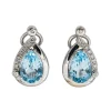 Boucles d'oreilles Clips Or blanc Topaze
