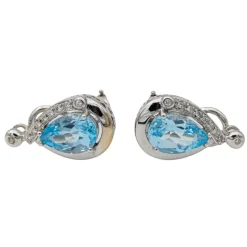Boucles d'oreilles Clips Or blanc Topaze