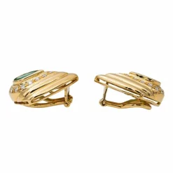 Boucles d'oreilles Clips Or jaune Emeraude