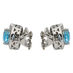 Boucles d'oreilles Clips Or blanc Topaze