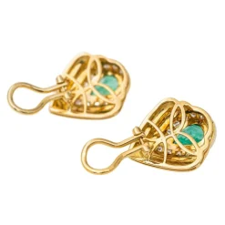 Boucles d'oreilles Clips Or jaune Emeraude