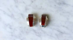 Boucles d'oreilles Clips Puiforcat Cornaline