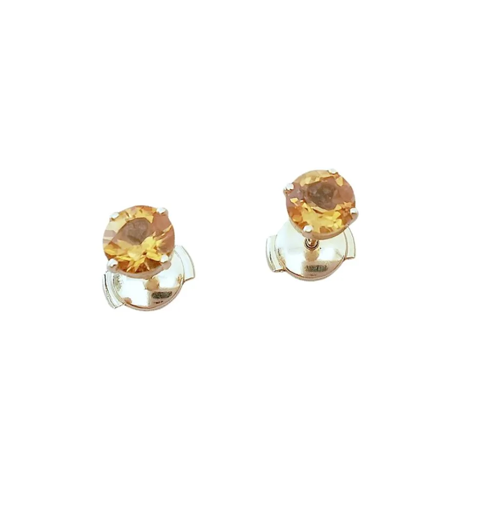Boucles d'oreilles clous Citrine
