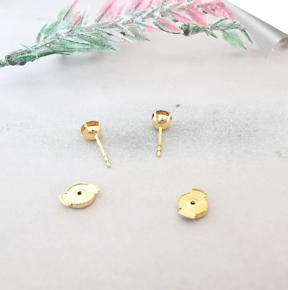 Boucles d'oreilles clous Citrine