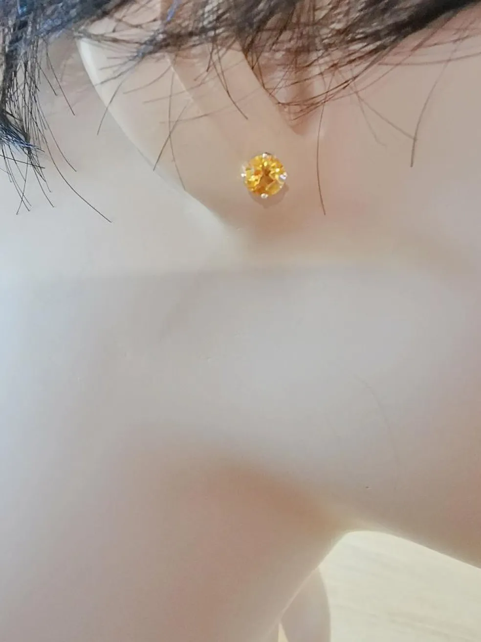 Boucles d'oreilles clous Citrine