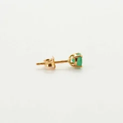 Boucles d'oreilles clous or jaune Emeraudes