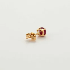 Boucles d'oreilles clous or jaune rubis