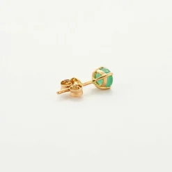 Boucles d'oreilles clous or jaune Emeraudes