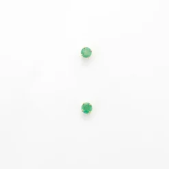 Boucles d'oreilles clous or jaune Emeraudes