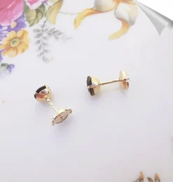 Boucles d'oreilles clous Quartz fumé