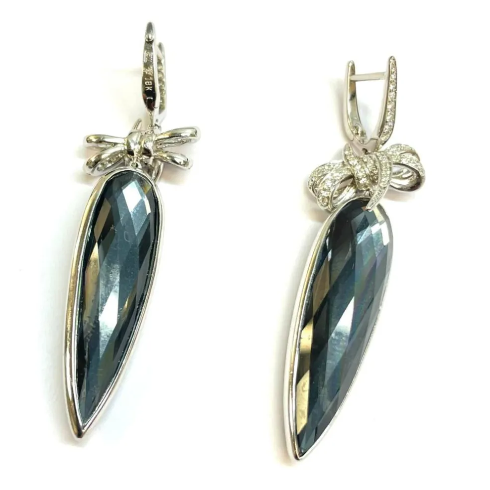 Boucles d’oreilles cocktail or blanc diamants