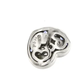 Boucles d'oreilles coeur diamants et saphirs