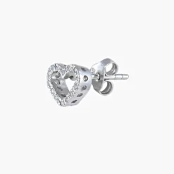 Boucles d'oreilles coeur diamants
