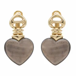 Boucles d'oreilles Coeur Or jaune Nacre