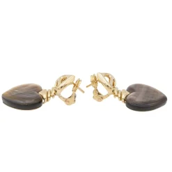 Boucles d'oreilles Coeur Or jaune Nacre