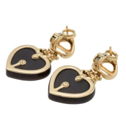 Boucles d'oreilles Coeur Or jaune Nacre