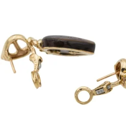 Boucles d'oreilles Coeur Or jaune Nacre
