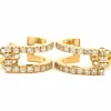 Boucles d'oreilles contemporaines en or jaune 18 carats serties de diamants "taille" brillant (+-0.45ct)
