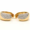 Boucles d'oreilles contemporaines en or jaune 18 carats serties de diamants "taille" brillant (+-0.448ct)