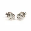 Boucles d'oreilles contemporaines or blanc, diamants
