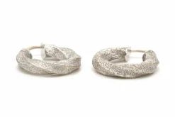 Boucles d'oreilles contemporaines en or blanc 18 carats