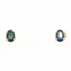 Boucles d'oreilles contemporaines en or jaune serties de saphirs