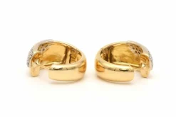 Boucles d'oreilles contemporaines en or jaune 18 carats serties de diamants "taille" brillant (+-0.448ct)