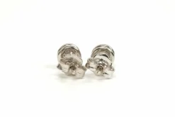 Boucles d'oreilles contemporaines or blanc, diamants