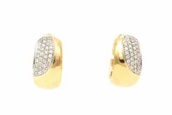 Boucles d'oreilles contemporaines en or jaune 18 carats serties de diamants 