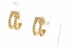 Boucles d'oreilles contemporaines en or jaune 18 carats serties de diamants 