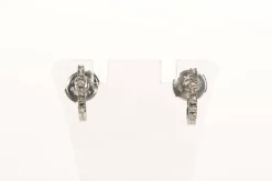 Boucles d'oreilles contemporaines or blanc diamants