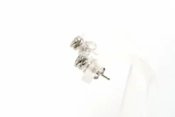 Boucles d'oreilles contemporaines or blanc, diamants