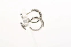 Boucles d'oreilles contemporaines or blanc diamants