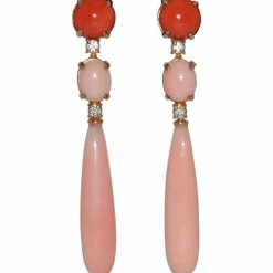 Boucles d'oreilles Corail Diamants