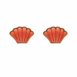 Boucles d'oreilles corail or jaune MOMO