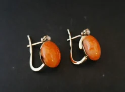 Boucles d'Oreilles Corail Peau d'Ange Et Perle