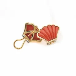 Boucles d'oreilles corail or jaune MOMO