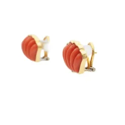 Boucles d'oreilles corail or jaune MOMO