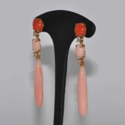 Boucles d'oreilles Corail Diamants