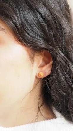 Boucles d'oreilles corail sculpté