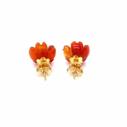 Boucles d’oreilles Cornaline Diamant