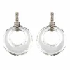 Boucles d'oreilles cristal de roche diamants