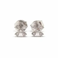 Boucles d'oreilles croix diamants or blanc