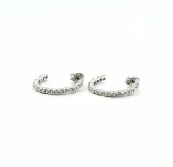 Boucles d’oreilles créole or blanc et diamants