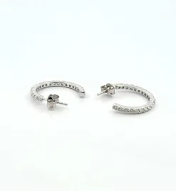 Boucles d’oreilles créole or blanc et diamants