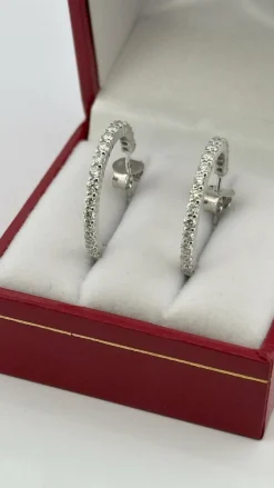 Boucles d’oreilles créole or blanc et diamants