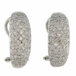 Boucles d'oreilles créoles or blanc diamants